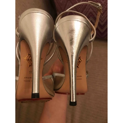 Pre-owned Charlotte Olympia Leather Sandals In Silver