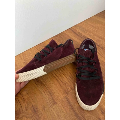 Pre-owned Adidas Originals By Alexander Wang Burgundy Suede Trainers