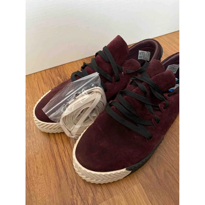 Pre-owned Adidas Originals By Alexander Wang Burgundy Suede Trainers