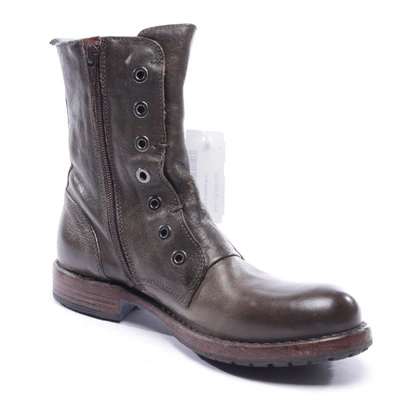 Pre-owned Moma Green Leather Ankle Boots