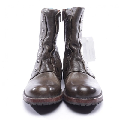 Pre-owned Moma Green Leather Ankle Boots