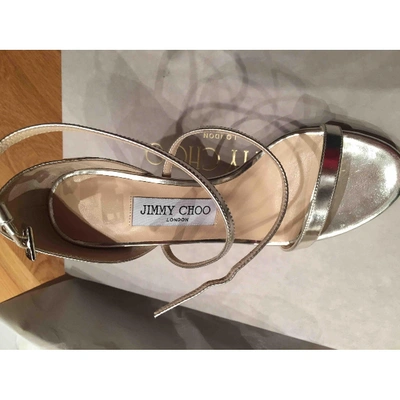 Pre-owned Jimmy Choo Lance Silver Leather Sandals