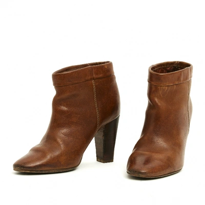 Pre-owned Isabel Marant Étoile Leather Ankle Boots In Camel