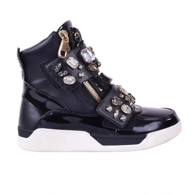 Pre-owned Dolce & Gabbana Leather Trainers In Black