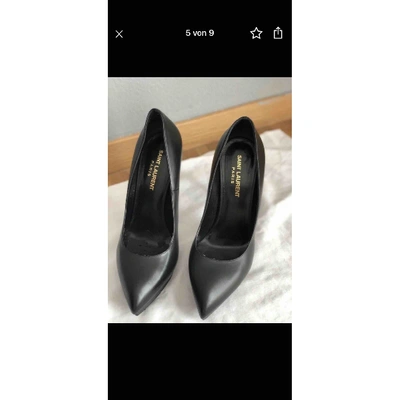 Pre-owned Saint Laurent Janis Black Leather Heels