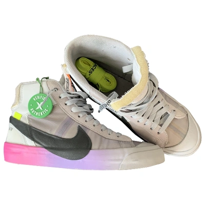 Pre-owned Nike X Off-white Blazer Mid Grey Cloth Trainers
