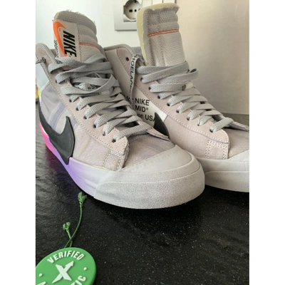 Pre-owned Nike X Off-white Blazer Mid Grey Cloth Trainers