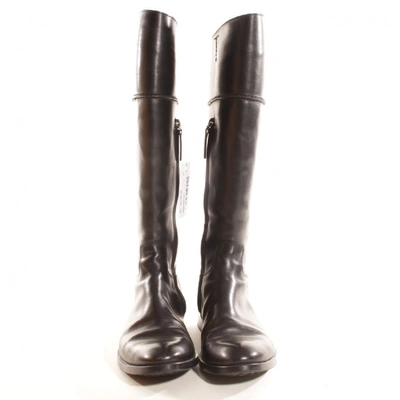 Pre-owned Tod's Black Leather Boots