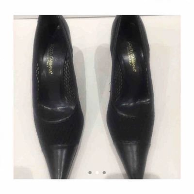 Pre-owned Dolce & Gabbana Black Leather Heels