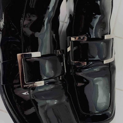 Pre-owned Sergio Rossi Patent Leather Ankle Boots In Black