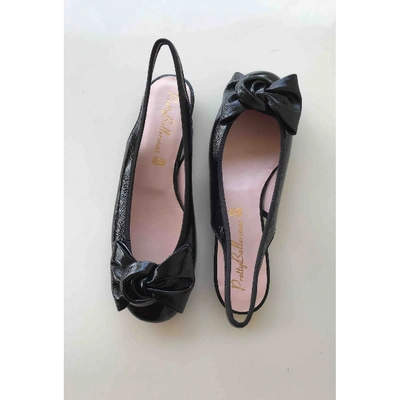 Pre-owned Pretty Ballerinas Patent Leather Sandals In Black