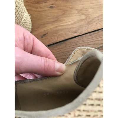 Pre-owned Carven Cloth Lace Ups In Beige