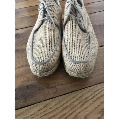 Pre-owned Carven Cloth Lace Ups In Beige