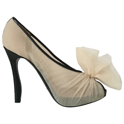 Pre-owned Emporio Armani Leather Heels In Beige