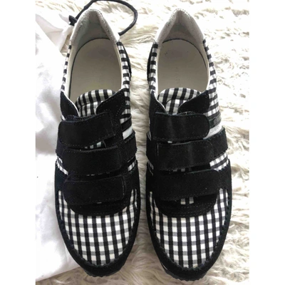 Pre-owned Carven Cloth Trainers In Black