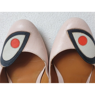 Pre-owned Fendi Leather Ballet Flats In Pink