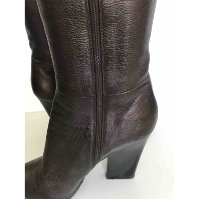 Pre-owned Prada Brown Leather Boots