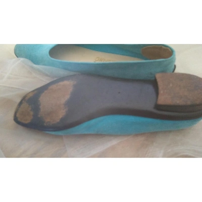 Pre-owned Ferragamo Ballet Flats In Turquoise