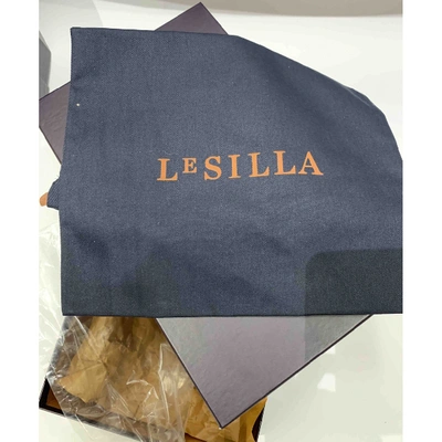 Pre-owned Le Silla Cloth Heels In Ecru
