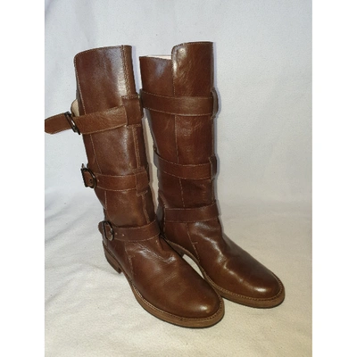 Pre-owned Blumarine Brown Leather Boots