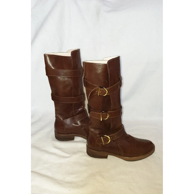 Pre-owned Blumarine Brown Leather Boots