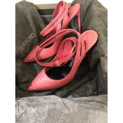 Pre-owned Tom Ford Pink Python Sandals
