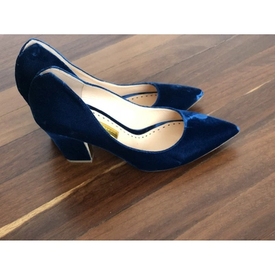 Pre-owned Rupert Sanderson Velvet Heels In Blue