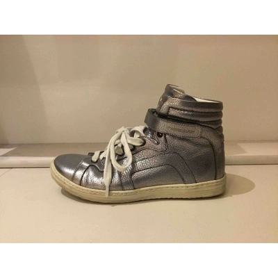 Pre-owned Pierre Hardy Leather Trainers In Silver