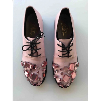 Pre-owned Coliac Leather Lace Ups In Pink