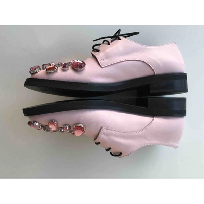 Pre-owned Coliac Leather Lace Ups In Pink