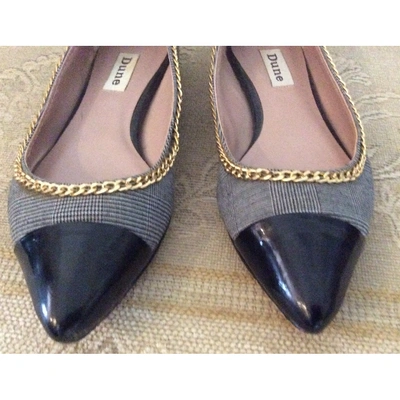 Pre-owned Dune Patent Leather Flats In Black