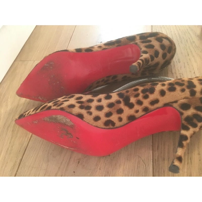 Pre-owned Christian Louboutin Pony-style Calfskin Heels In Multicolour