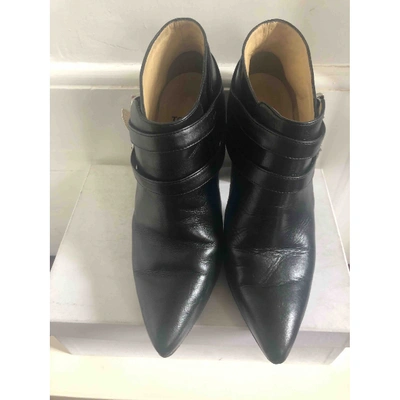 Pre-owned Toga Leather Heels In Black