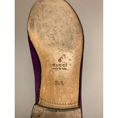 Pre-owned Gucci Brixton Flats In Purple