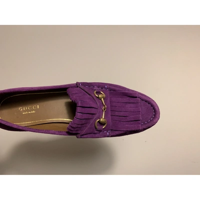 Pre-owned Gucci Brixton Flats In Purple