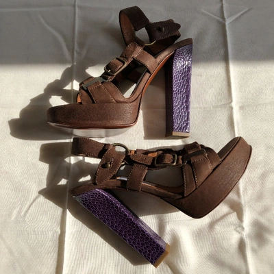 Pre-owned Lanvin Sandals In Brown