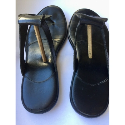 Pre-owned Hogan Leather Sandals In Black