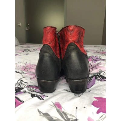 Pre-owned Ash Leather Western Boots In Black