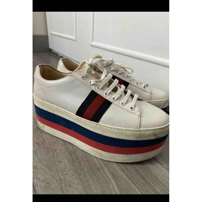 Pre-owned Gucci Peggy Leather Trainers In Other