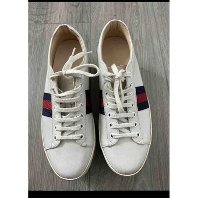Pre-owned Gucci Peggy Leather Trainers In Other