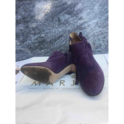 Pre-owned Valentino Garavani Ankle Boots In Purple