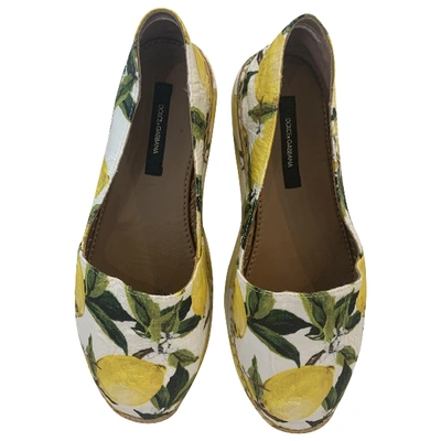 Pre-owned Dolce & Gabbana Yellow Cloth Espadrilles