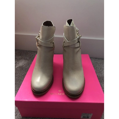 Pre-owned Mulberry Beige Leather Ankle Boots