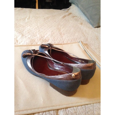 Pre-owned Le Mont Saint Michel Cloth Ballet Flats In Navy