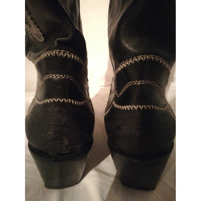 Pre-owned Pinko Black Leather Boots