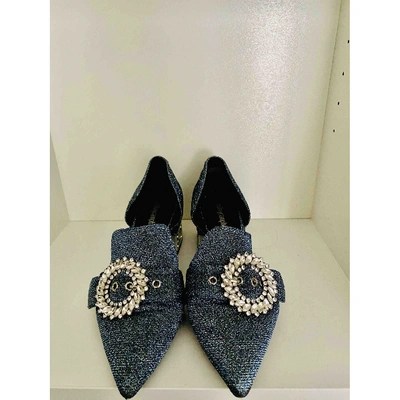 Pre-owned Jeffrey Campbell Glitter Heels In Blue