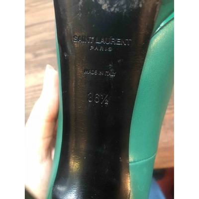 Pre-owned Saint Laurent Green Leather Heels