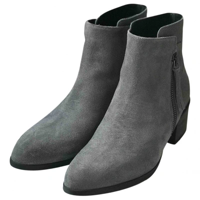 Pre-owned Comptoir Des Cotonniers Grey Leather Ankle Boots