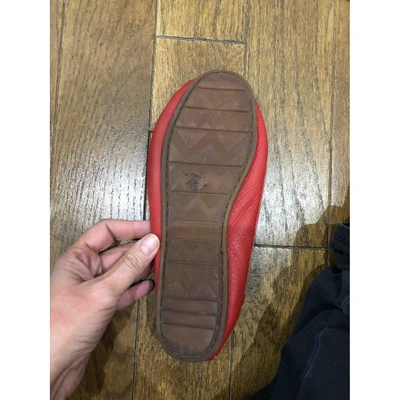 Pre-owned Minnetonka Red Leather Flats