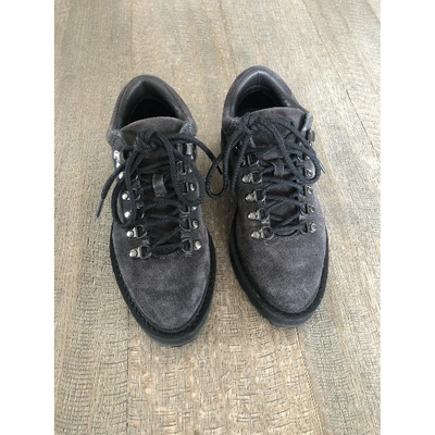 Pre-owned Nanushka Lace Up Boots In Anthracite